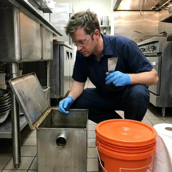 KBN Plumbing technician providing grease trap cleaning in Charleston, SC