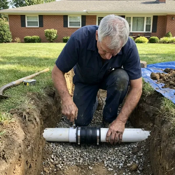 KBN Plumbing technician providing sewer line replacement in Charleston, SC
