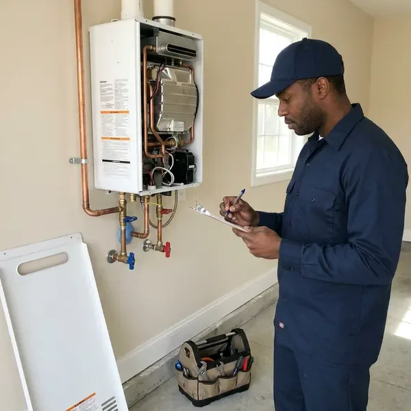 KBN Plumbing technician providing tankless water heater repair in Charleston, SC