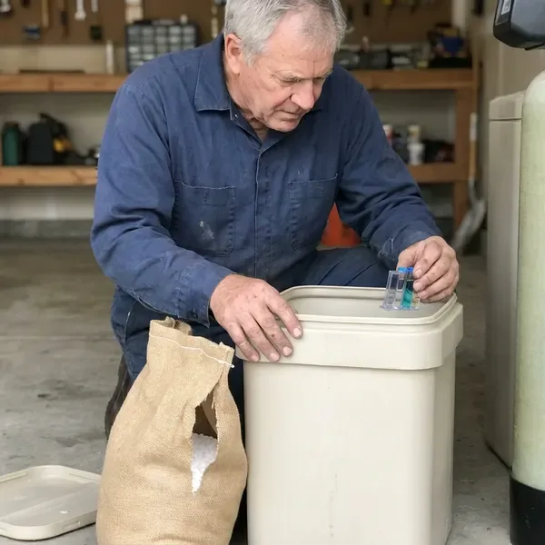 KBN Plumbing technician providing water softener maintenance in Charleston, SC